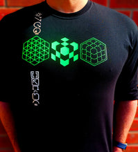 Load image into Gallery viewer, ABSTRACTION #02 THREE SHAPES 3D | LONG SLEEVE T-SHIRTS | Fluorescent and Chrome Silver