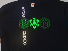 Load image into Gallery viewer, ABSTRACTION #02 THREE SHAPES 3D | LONG SLEEVE T-SHIRTS | Fluorescent and Chrome Silver