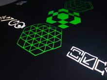 Load image into Gallery viewer, ABSTRACTION #02 THREE SHAPES 3D | LONG SLEEVE T-SHIRTS | Fluorescent and Chrome Silver