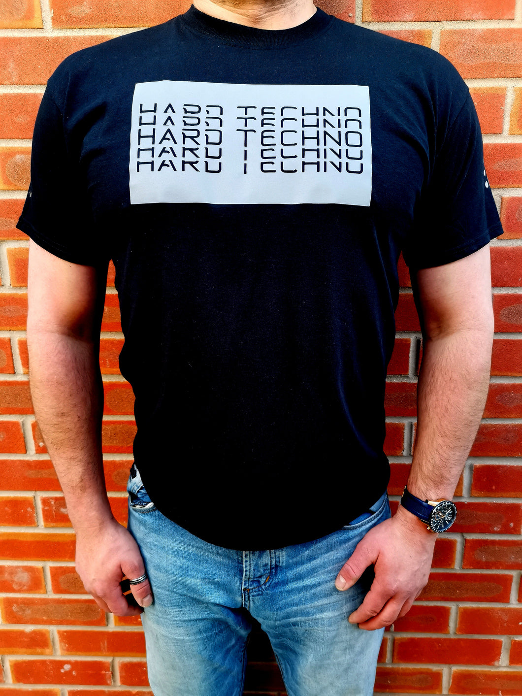 HARD TECHNO :: T-Shirt :: REVERSE PRINT DESIGN :: HTV Srebrny Odblaskowy | Chrome Silver
